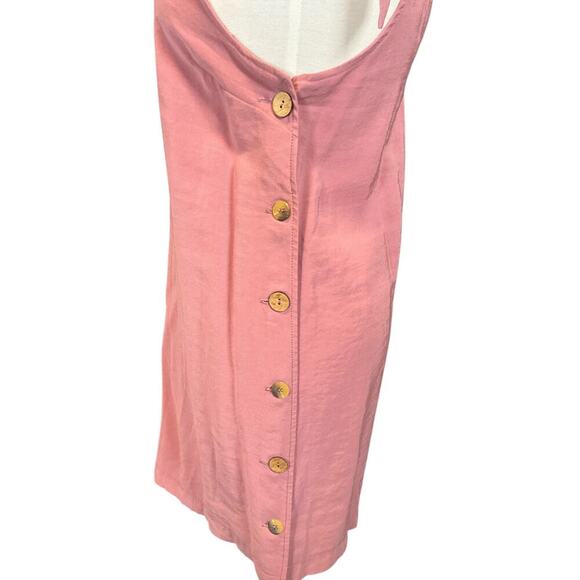 Topshop Tilda Side Button Mini Dress Mauve Pink Bow Tie Straps Short Size 6 Fun - Picture 5 of 13